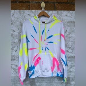 MYRRHE Neon Tie-Dye Hoodie size medium